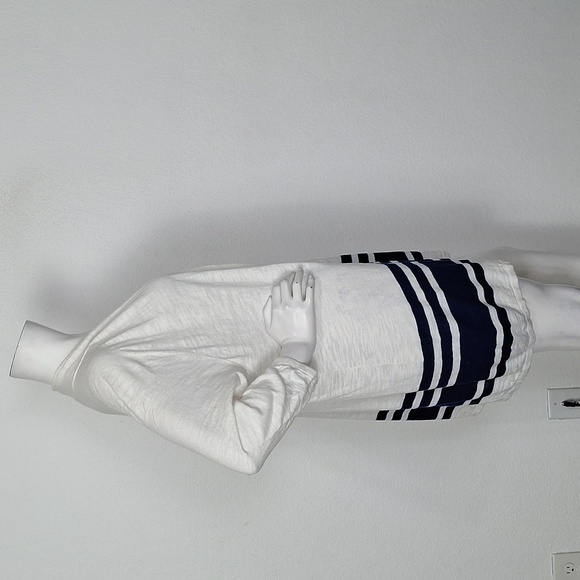 Lands' End White Blue Two Tone Striped Nautical Open Front Cardigan Size XL - Picture 10 of 14